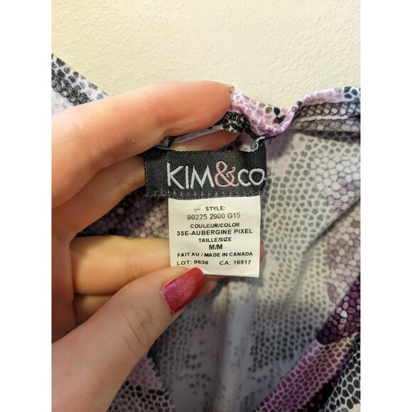 Womens Kim & Co Knit Sundress Sleeveless Maxi Dress Abstract Patterned V Neck M - Picture 6 of 8